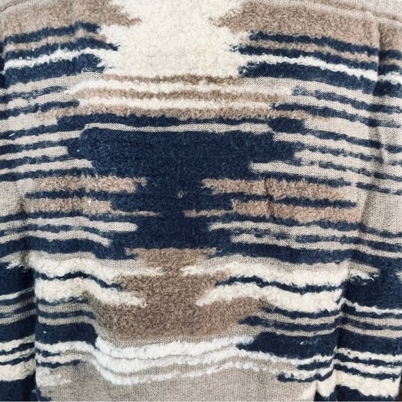 LUCKY BRAND Multicoloured Aztec Drape Open Front Cardigan Size L Style 7W51228 - Picture 5 of 15
